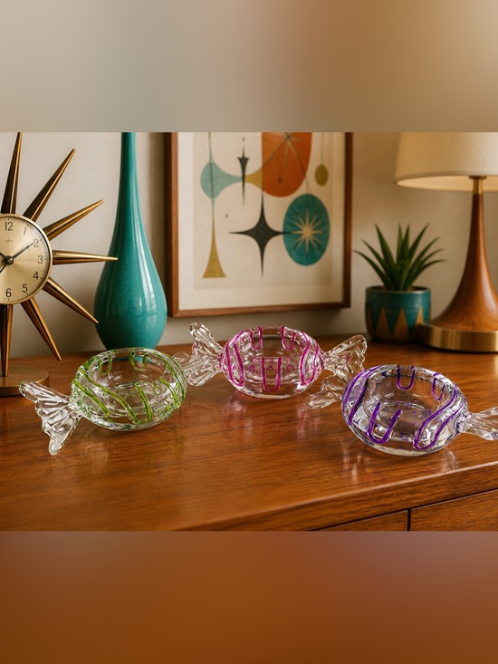 Art Glass Other - Handmade Art Glass Candy Collection - Decorative Murano Style Glass Pieces